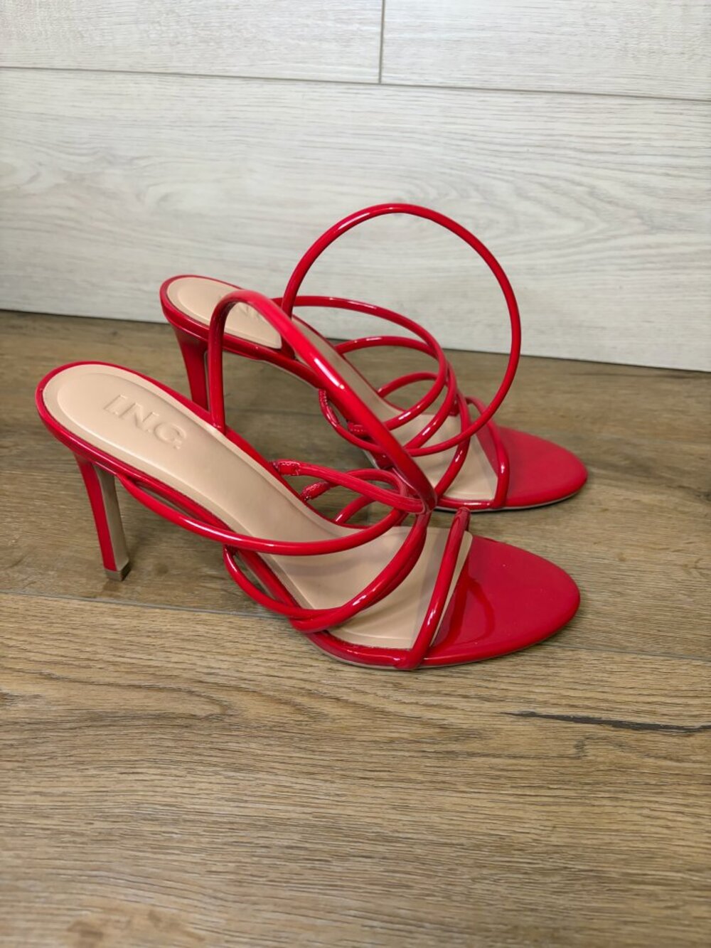 INC Ginnyy Elegant Red Women's Strappy Heels Size 10M